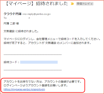 招待メール
